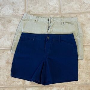St. John's Bay Women's Shorts in Navy and Tan